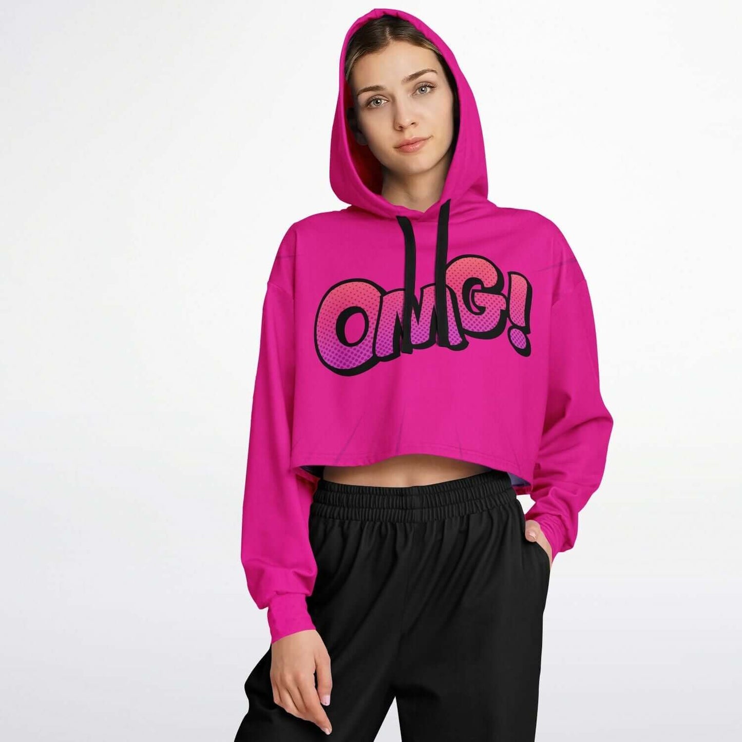 OMG! Hollywood Cerise Cropped Hoodie