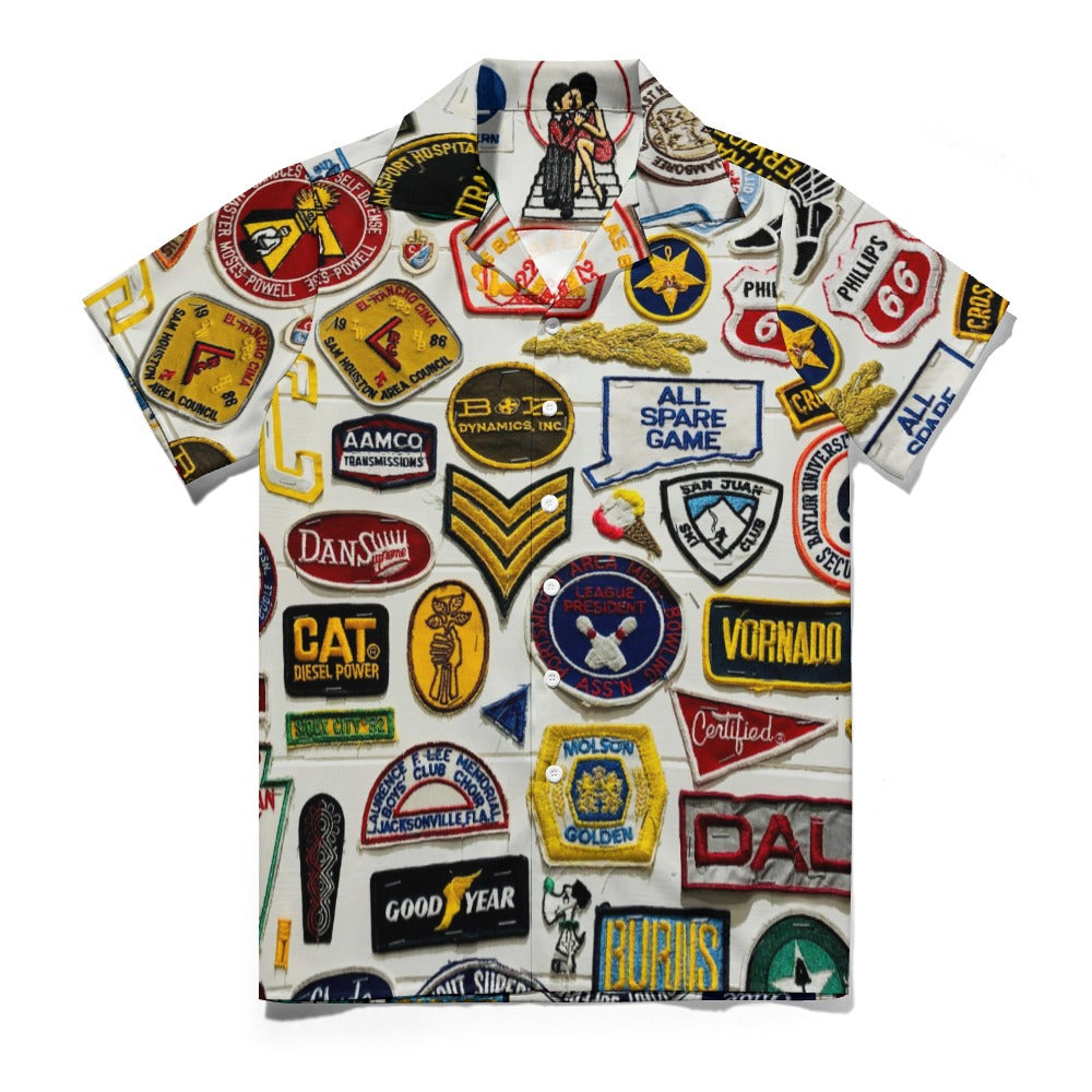 Funky Patches Cuban Collar Shirt