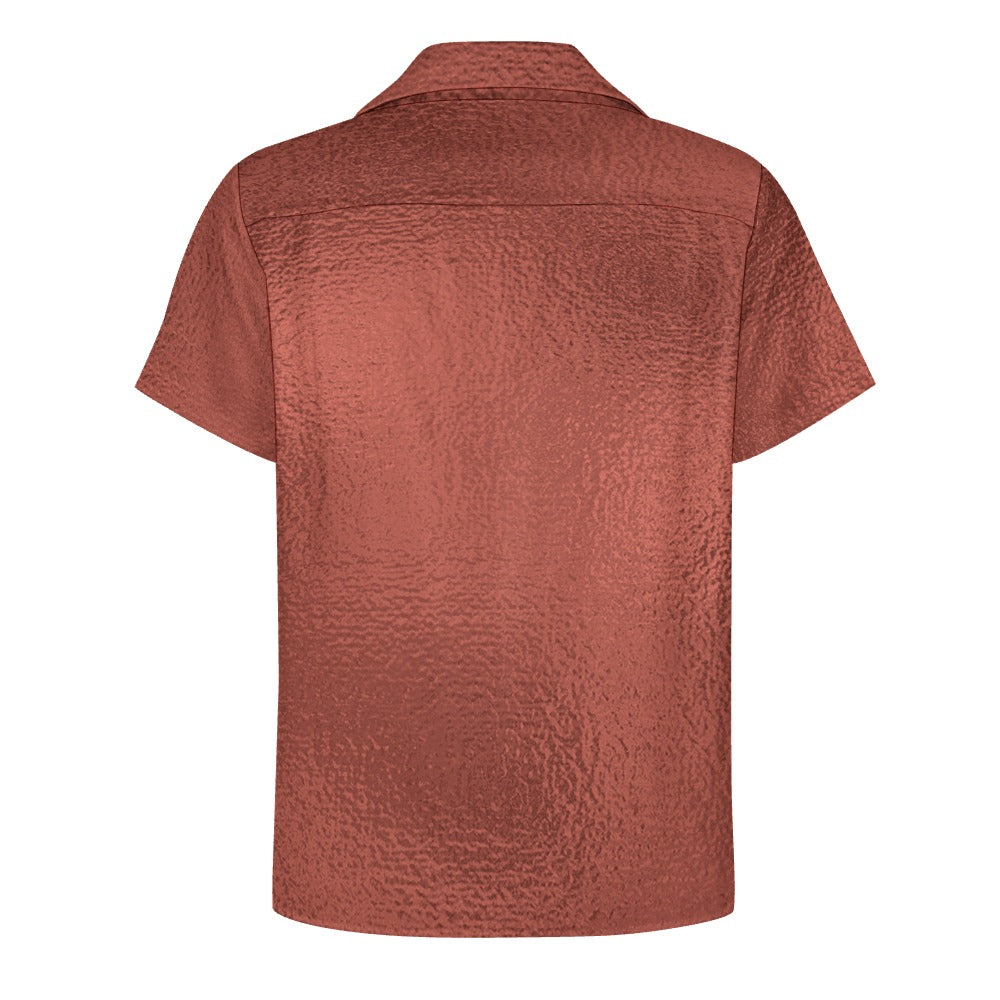 Copper Color Cuban Collar Shirt