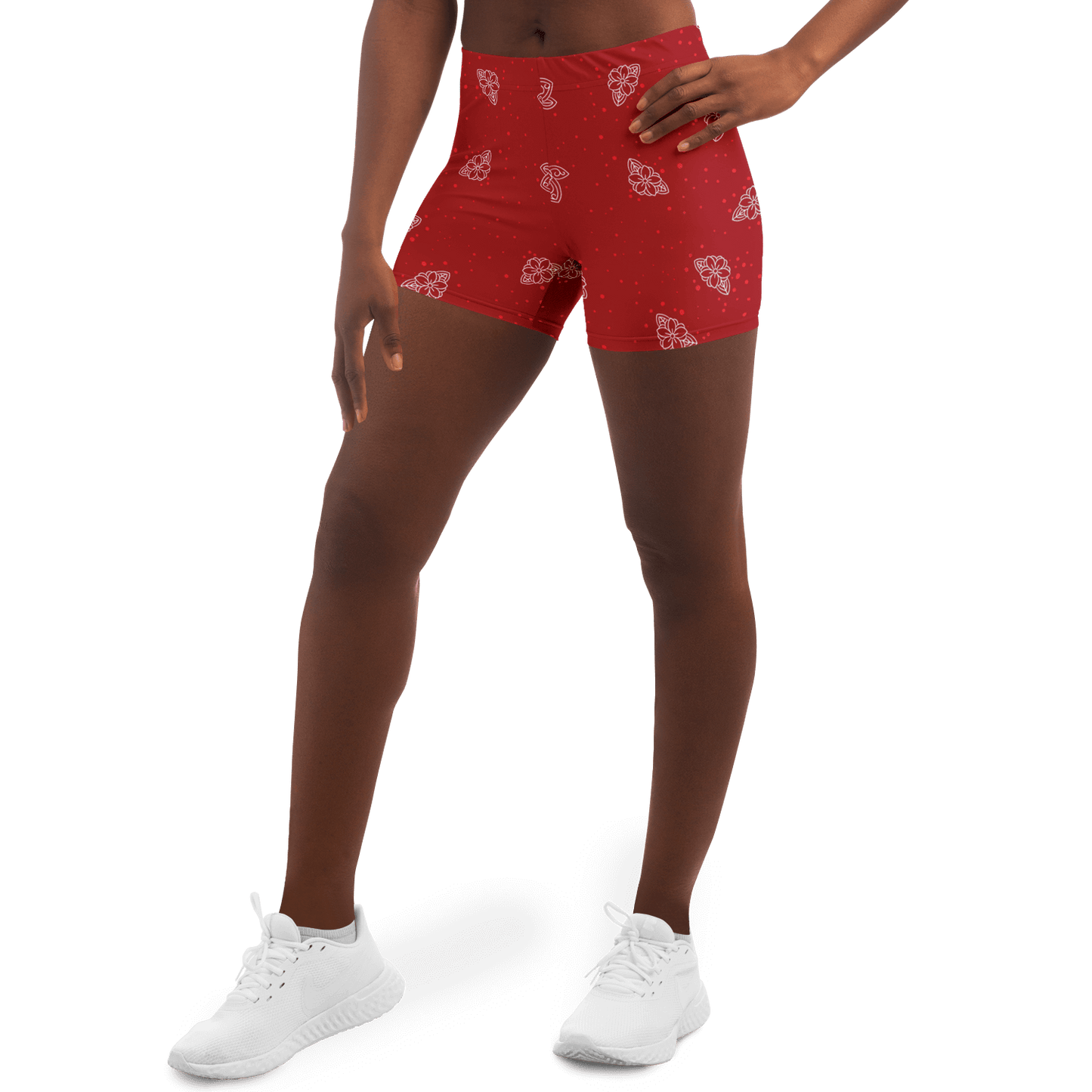 Funky Red Legging Shorts | HD Print