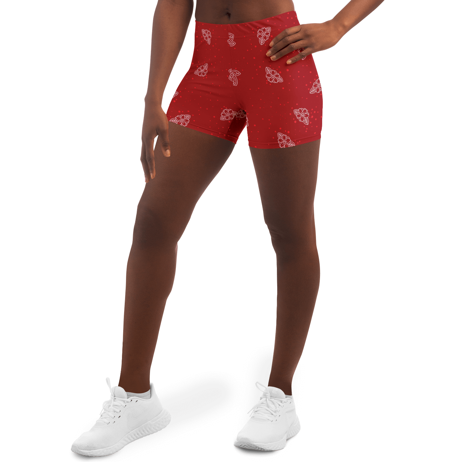 Funky Red Legging Shorts | HD Print