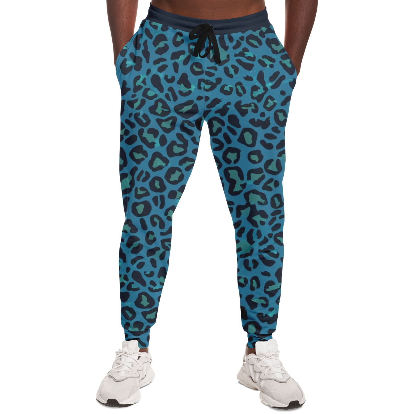 Classic Blue Leopard Track Pants For Men | HD Print