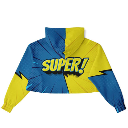 SUPER! Pop Art Cropped Hoodie