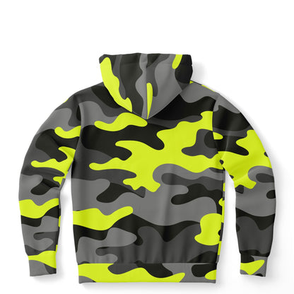 Olive Black & Yellow Camouflage Hoodie | Unisex