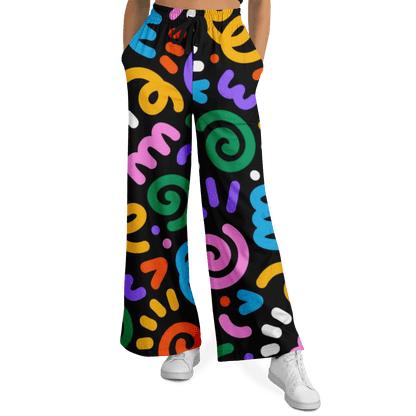 Women's Wide Leg Pants | Funky Color Circles