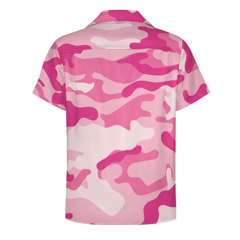 Lavender Pink Camouflage Cuban Collar Shirt