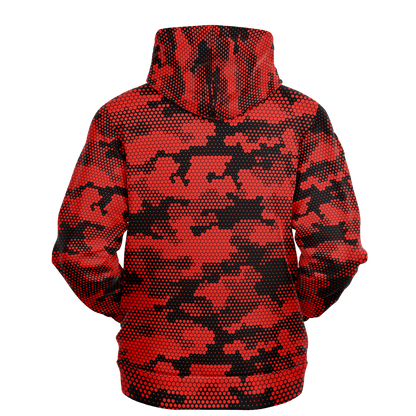 Pixel Camo Hoodie | Red Digital Camouflage Pattern