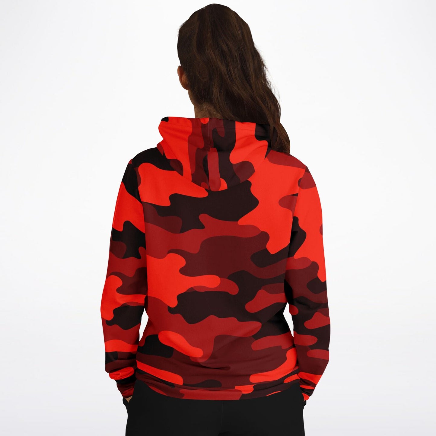 Scarlet Red & Black Camouflage Hoodie | Unisex