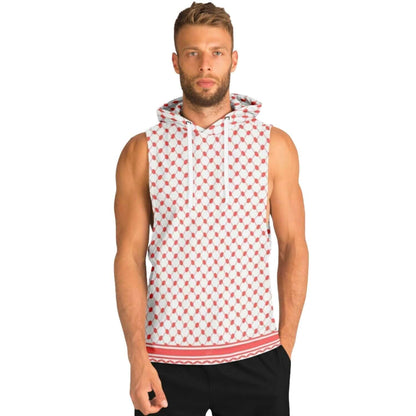 Red Keffiyeh | Sleeveless Hoodie For Men