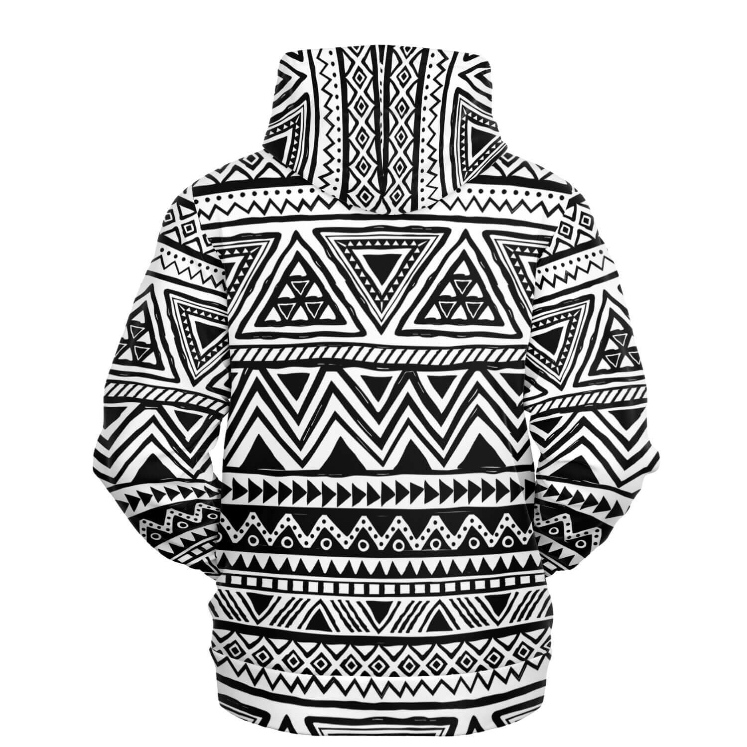 Black & White Tribal Hoodie | Aztec Ethnic Pattern