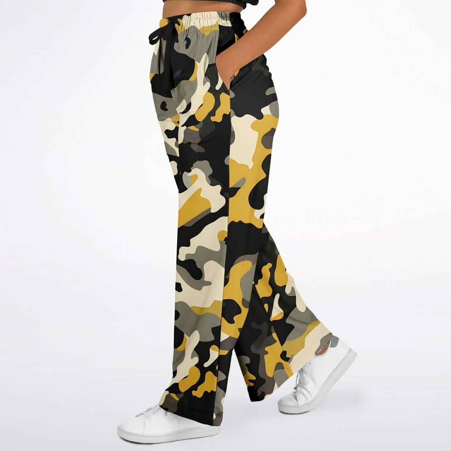 Camo Wide Leg Pants For Women | Military Brown & Black