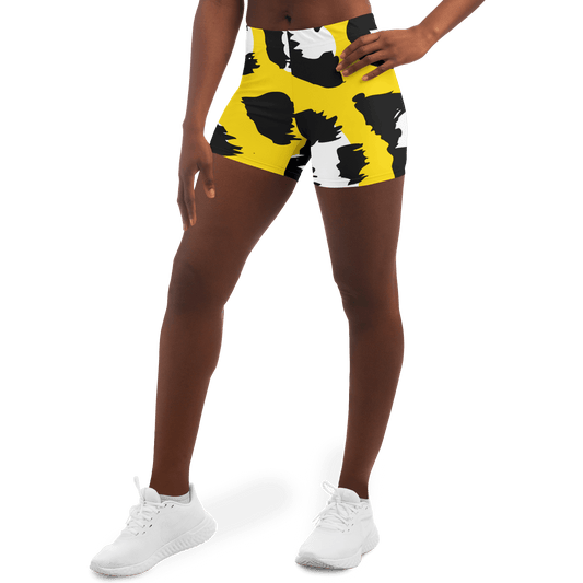 Yellow Leopard Legging Shorts | HD Print