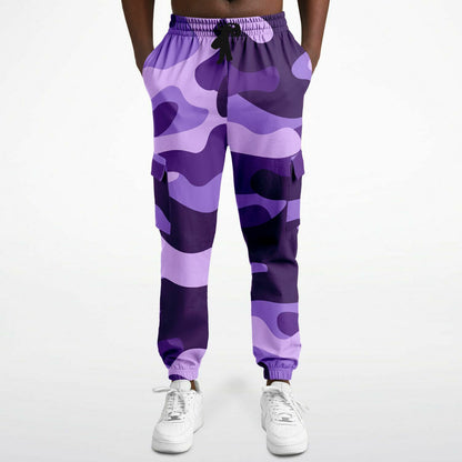 Purple Grape & Mauve Camouflage Cargo Sweatpants