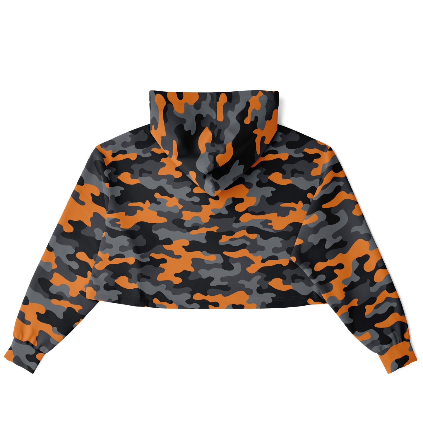 Cropped Hoodie | Military Orange, Gray & Black