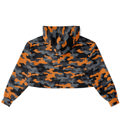 Cropped Hoodie | Military Orange, Gray & Black