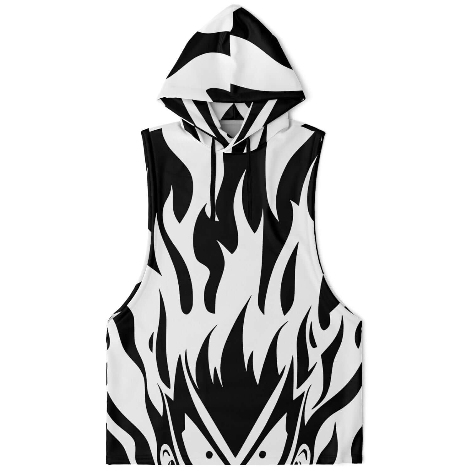 Black & White Dragon Ball Flames | Sleeveless Hoodie