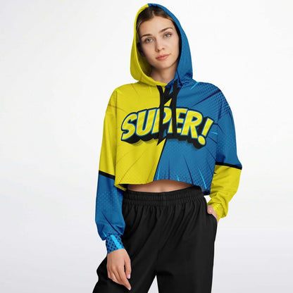 SUPER! Pop Art Cropped Hoodie