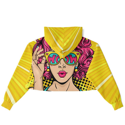 WOW Lady Yellow Cropped Hoodie