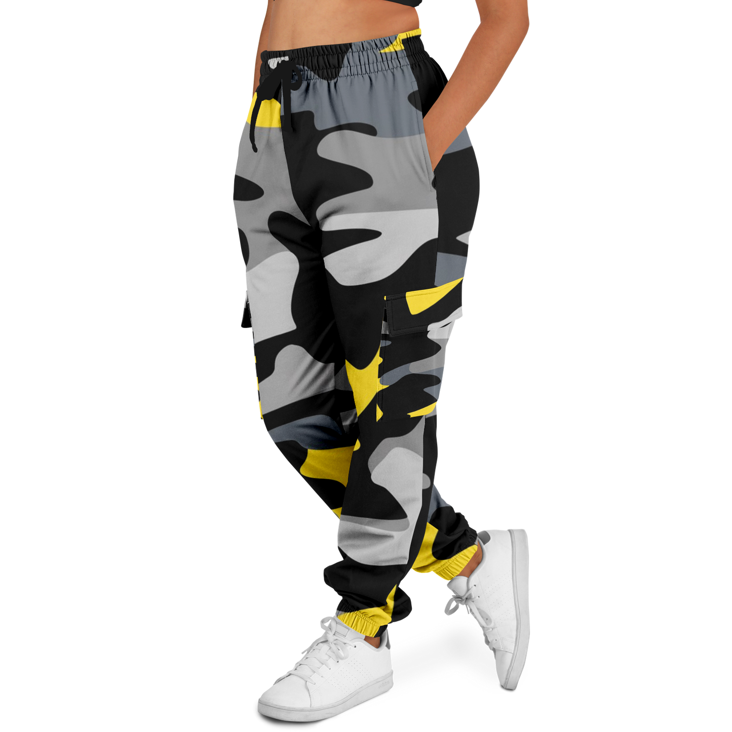 Black & Yellow Commando Cargo Sweatpants | HD Print