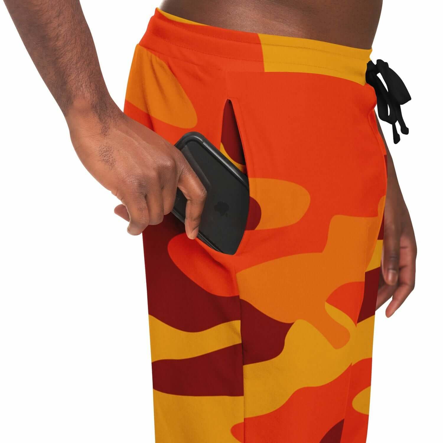 Camo Track Pants | Orange & Red Berry