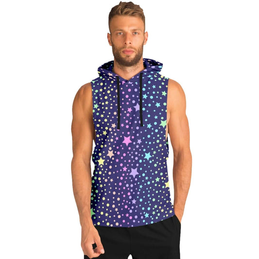 Sleeveless Hoodie | Starry Galaxy in Unicorn Colors