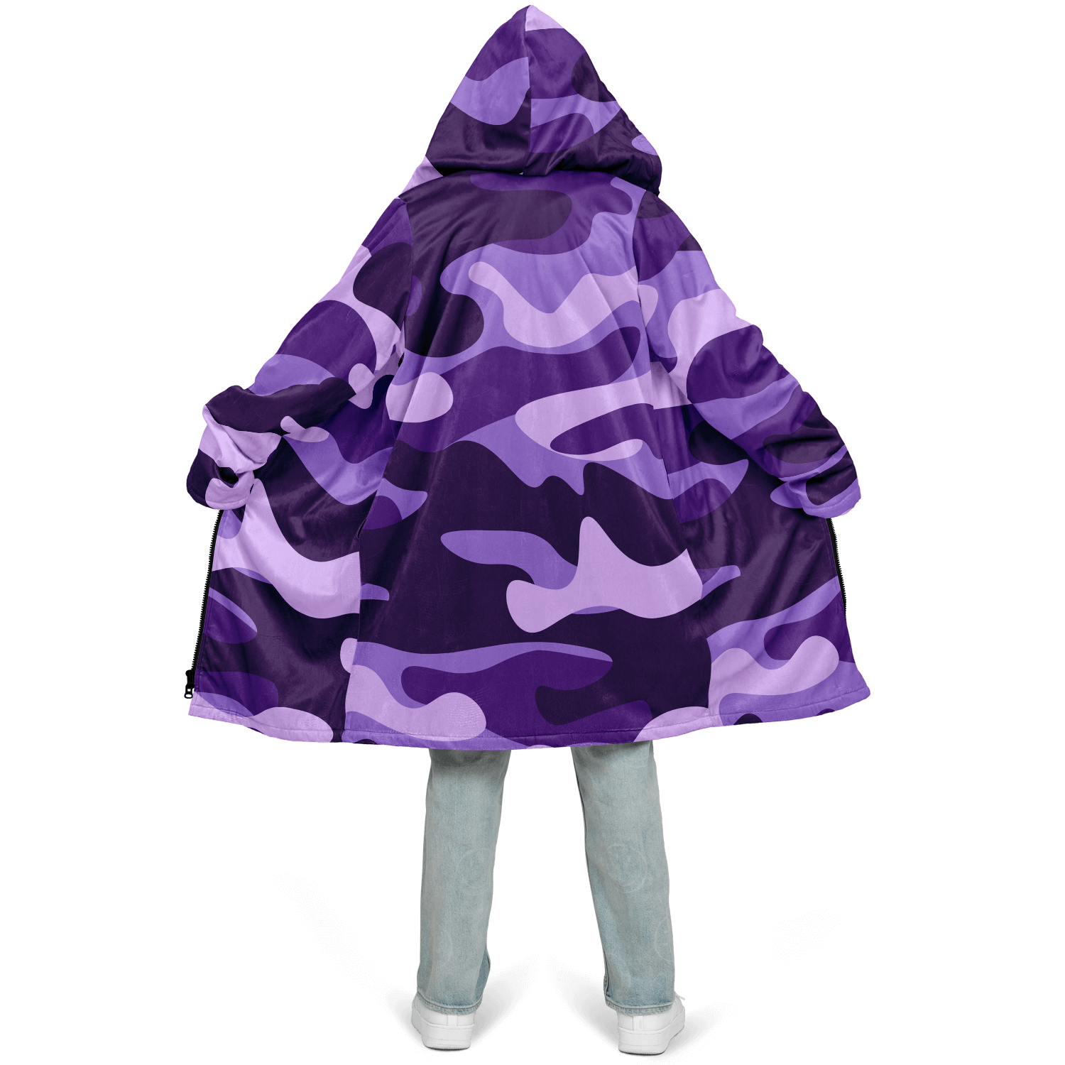 Purple Grape & Mauve Camo Cloak With a Zipper