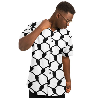 Keffiyeh Baseball Jersey | Black & White | No stripes