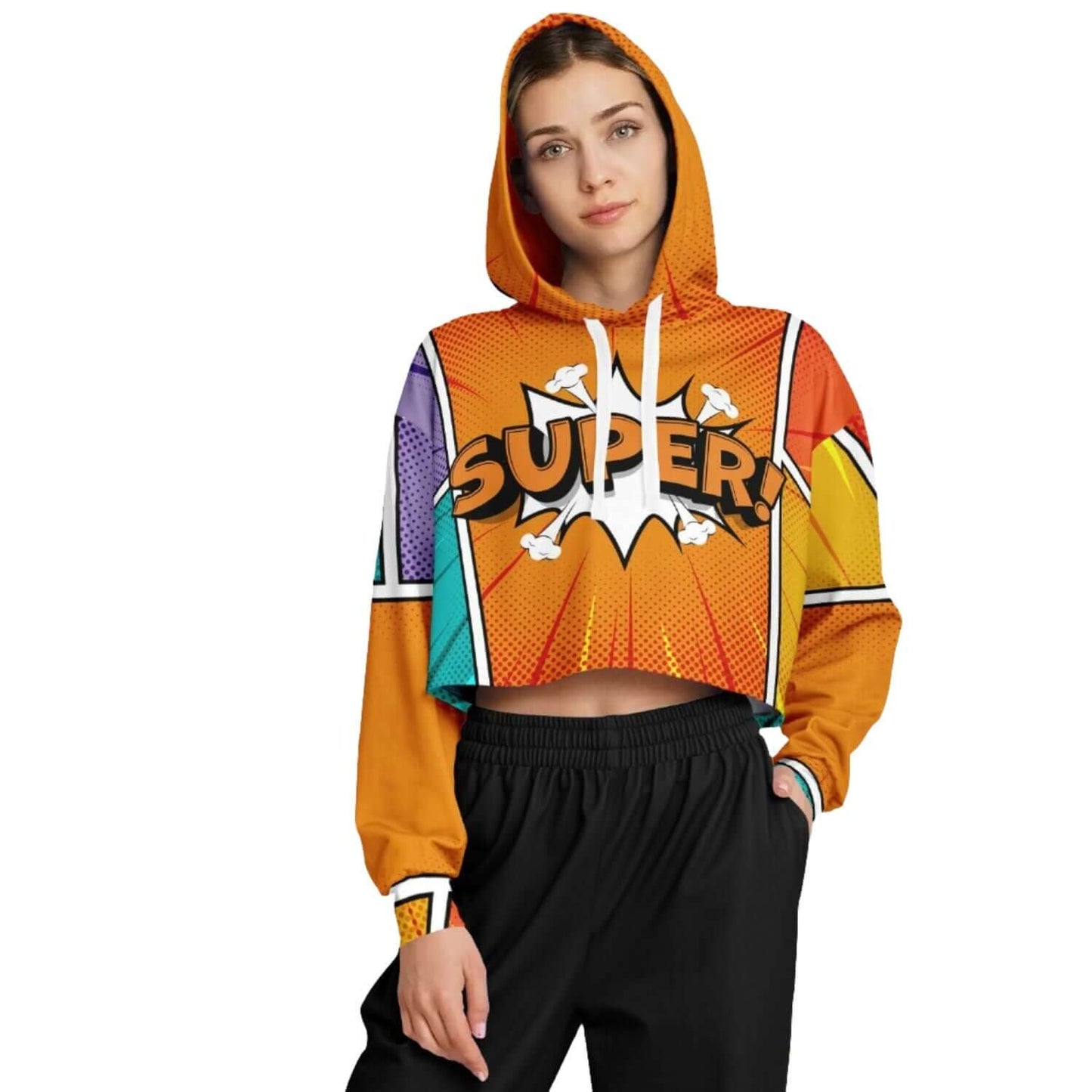 SUPER! Cropped Hoodie For Women