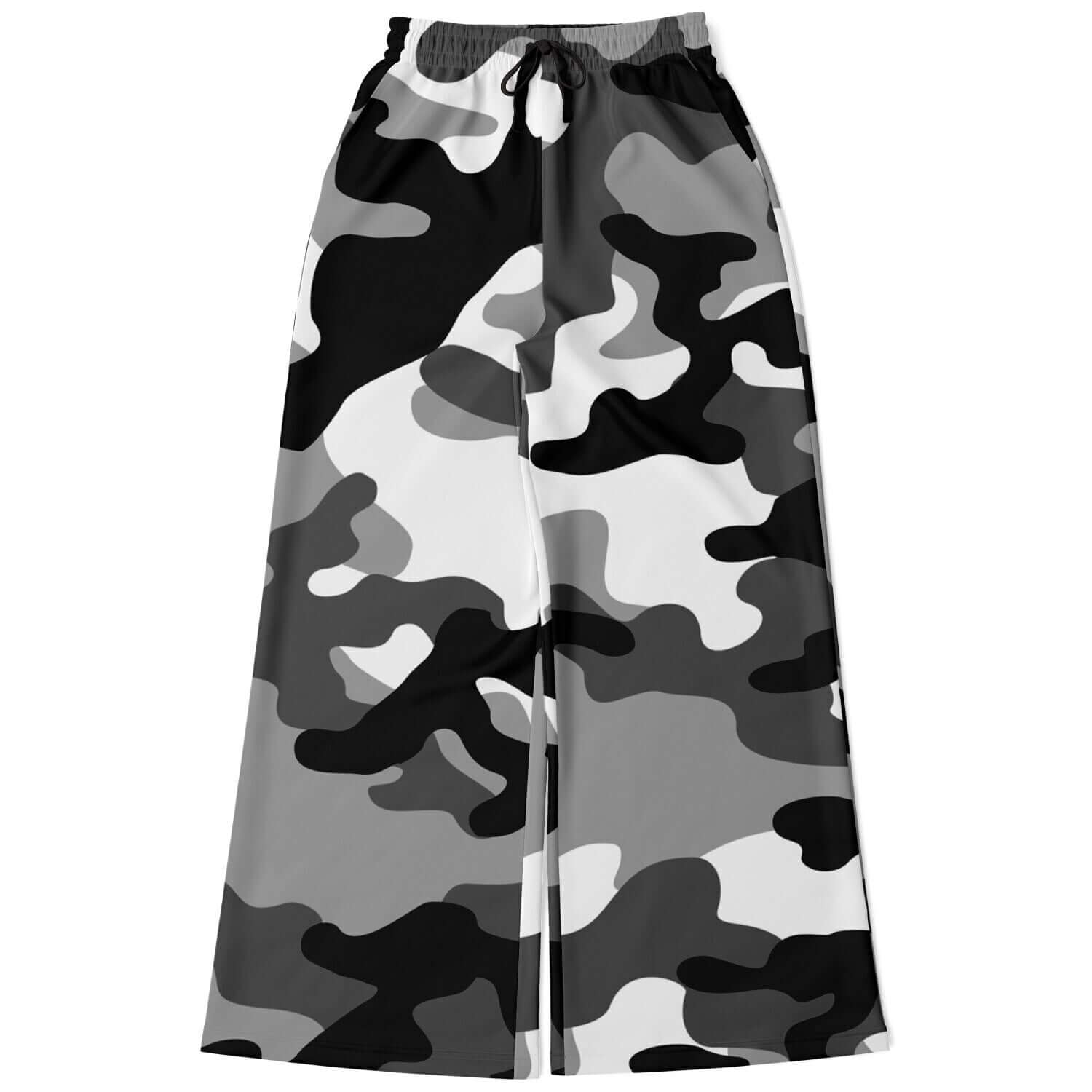 Camo Wide Leg Pants For Women | Black Gray & White