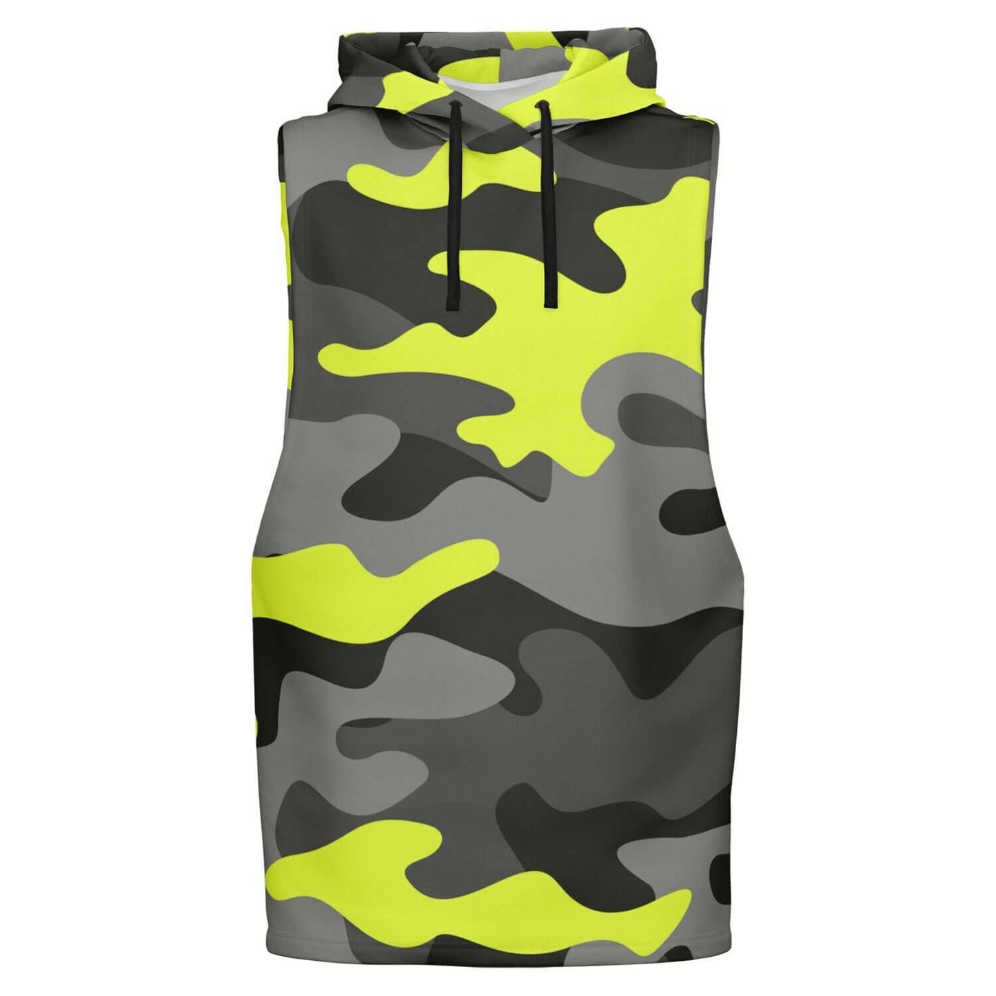 Black & Yellow Camo Sleeveless Hoodie