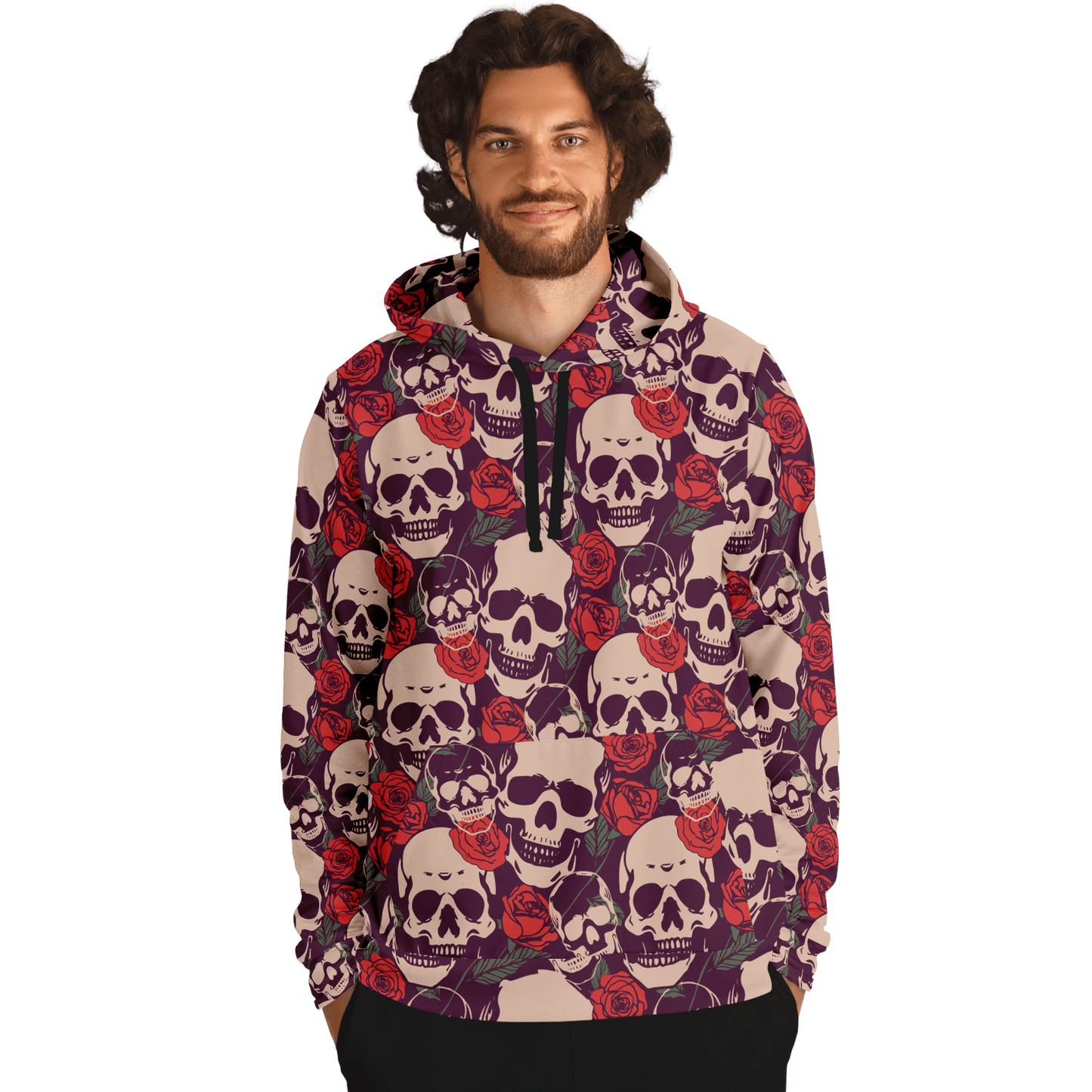 Skulls & Roses Hoodie | Red Unisex