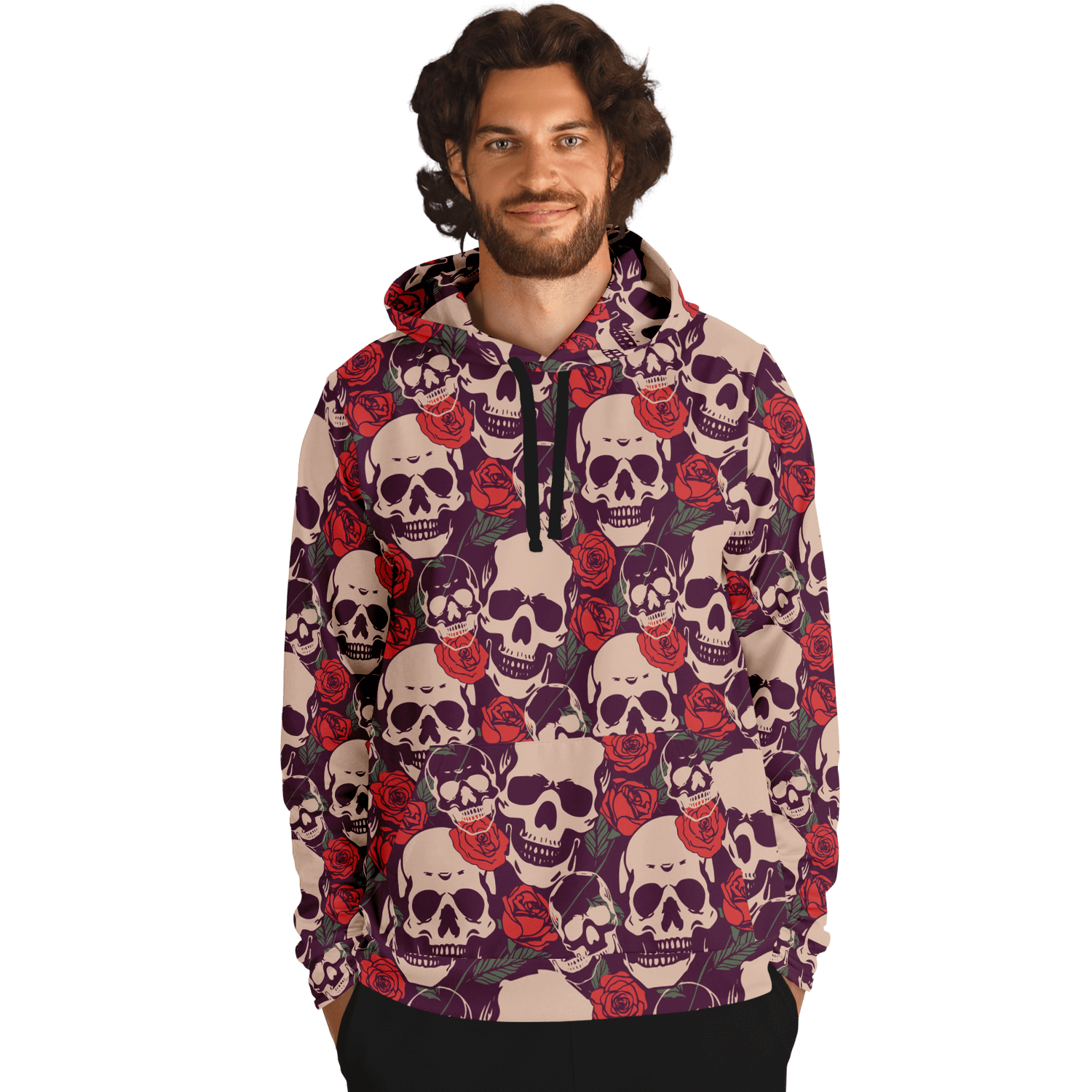 Skulls & Roses Hoodie | Red Unisex