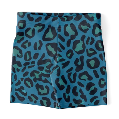 Blue Leopard Legging Shorts | HD Print