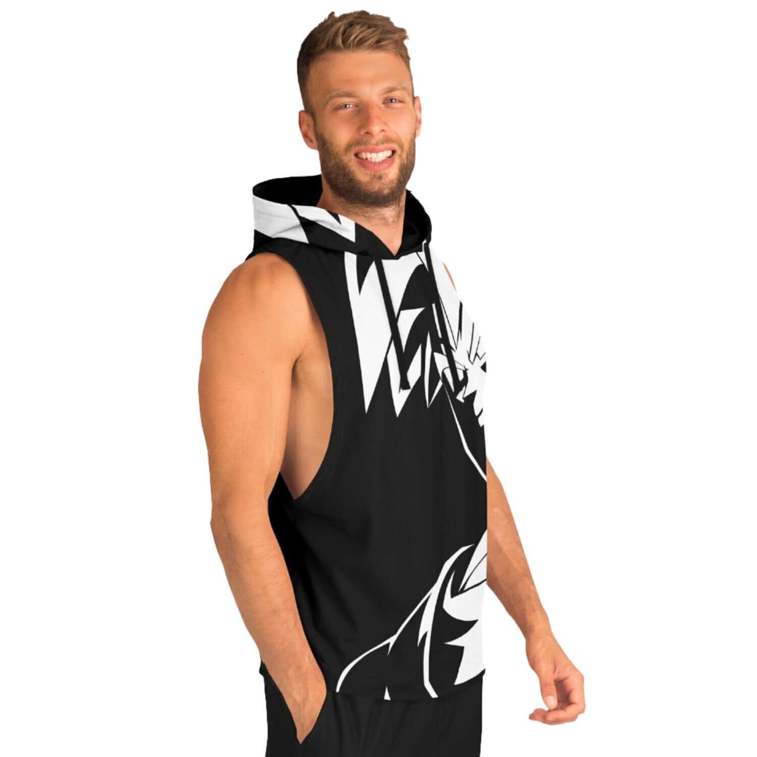 Dragon Ball Sleeveless Hoodie | Black & White Anime