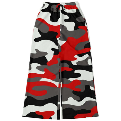 Camo Wide Leg Pants For Women | Milano Red Black & White