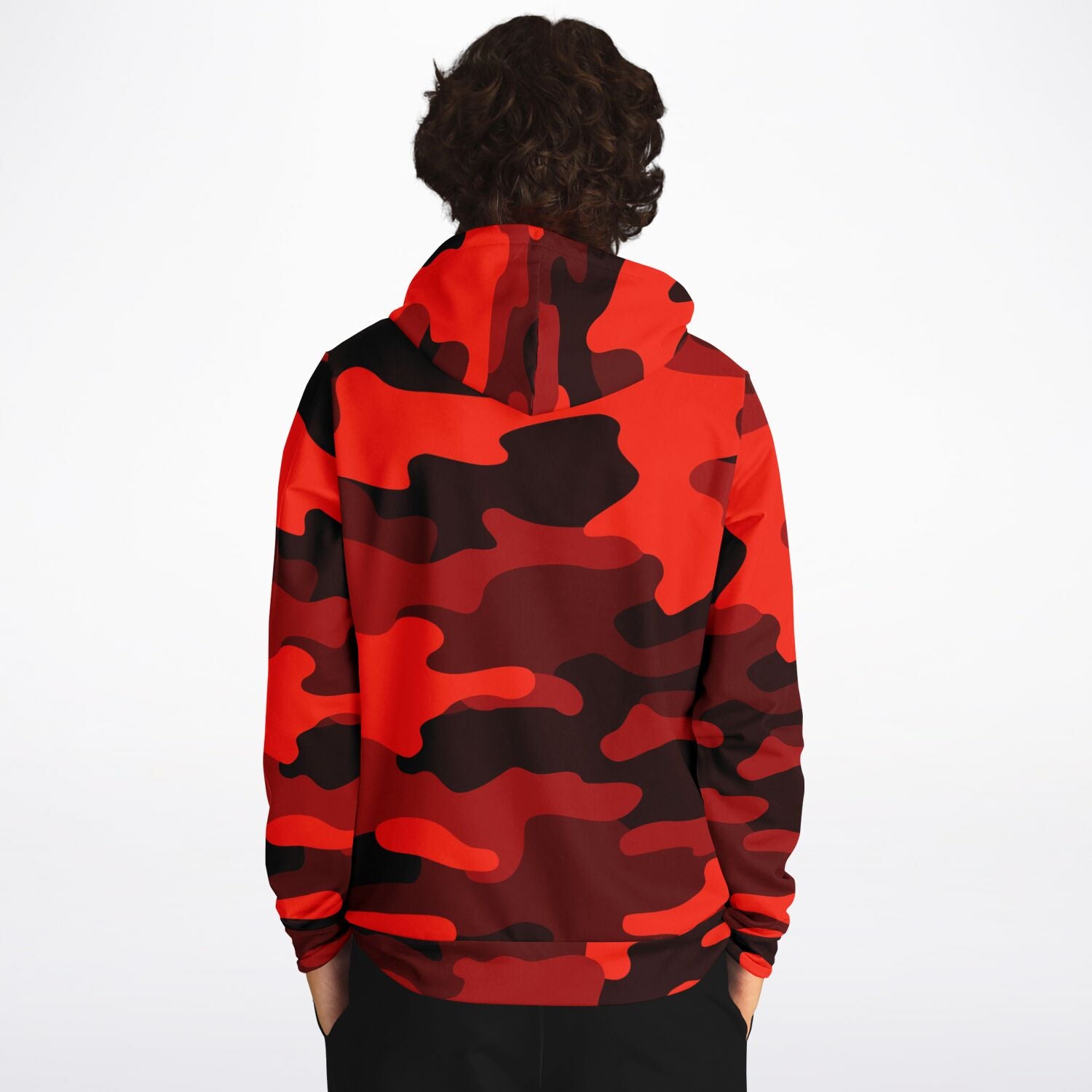 Scarlet Red & Black Camouflage Hoodie | Unisex