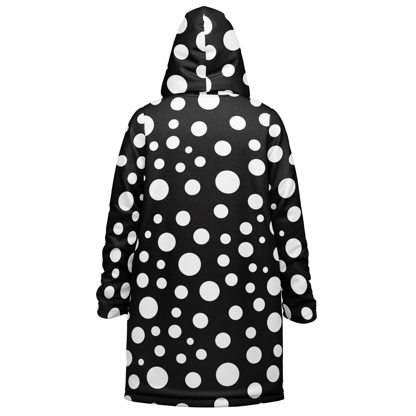 Black & White Polka Dots Cloak With a Zipper