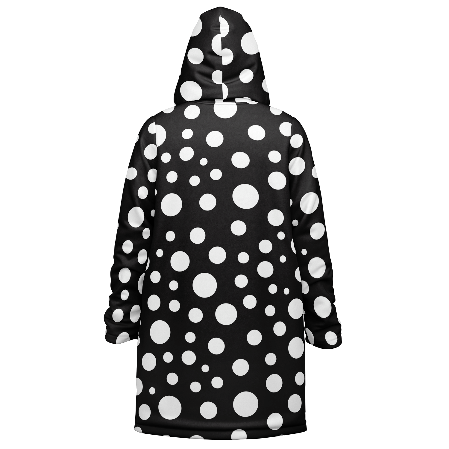 Black & White Polka Dots Cloak With a Zipper