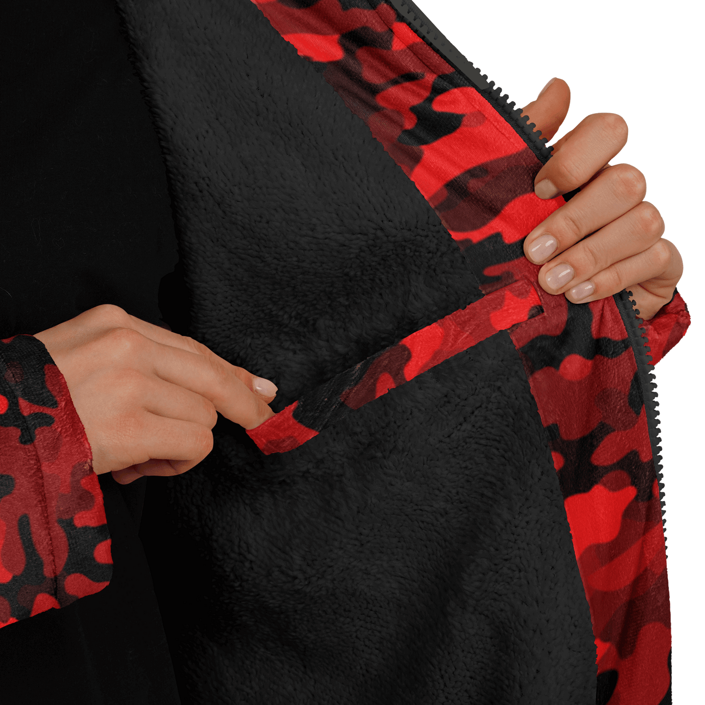 Army Red Camo Cloak With a Zipper | Ribooa