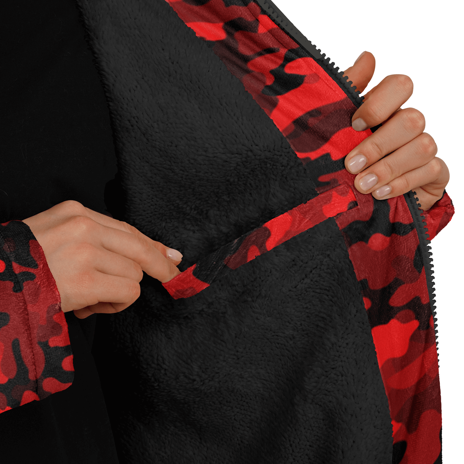 Army Red Camo Cloak With a Zipper | Ribooa