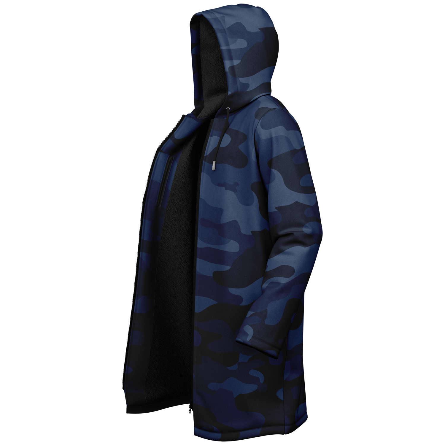 Deep Blue Camo Cloak With a Zipper