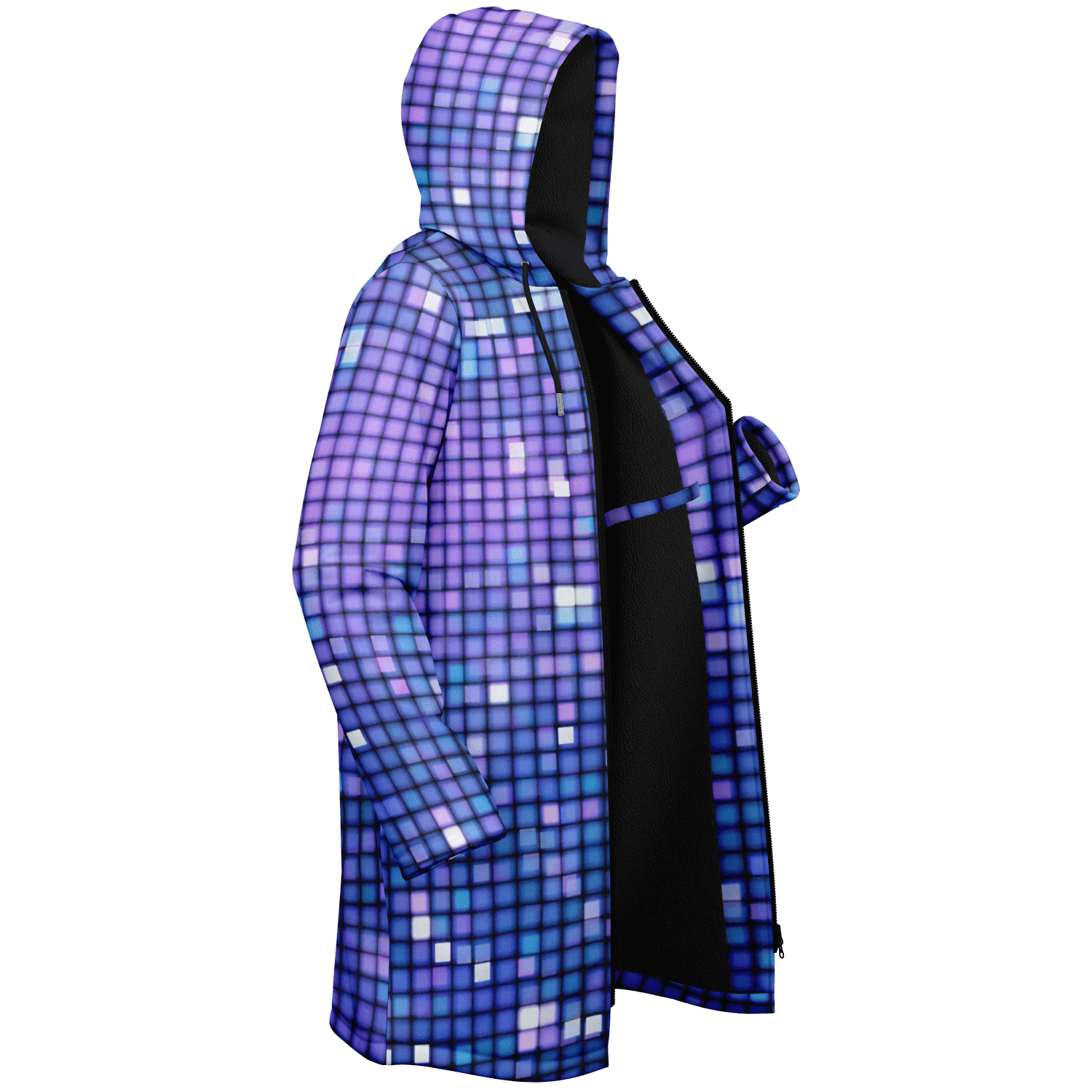 Glittering Blue Disco Ball Cloak With a in Zipper