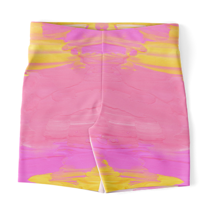 Pink & Yellow Legging Shorts | HD Print