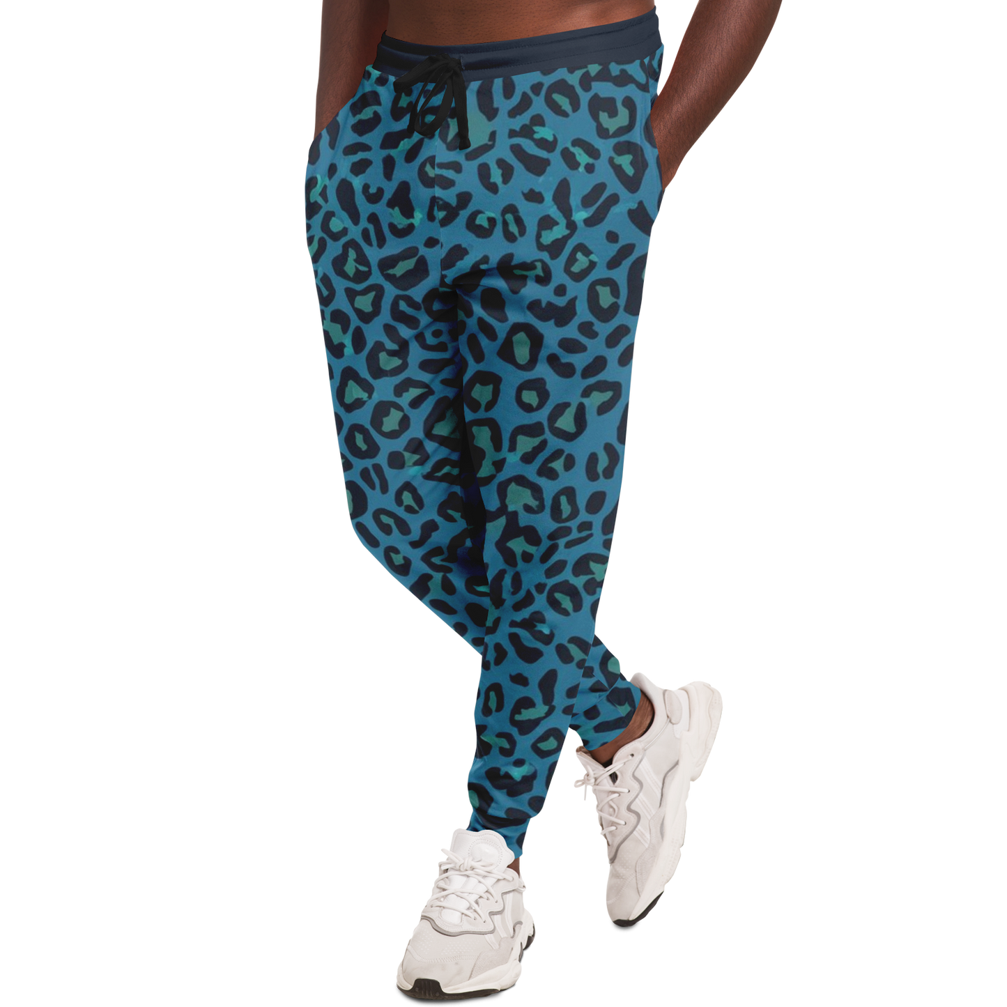 Classic Blue Leopard Track Pants For Men | HD Print
