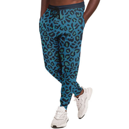 Classic Blue Leopard Track Pants For Men | HD Print