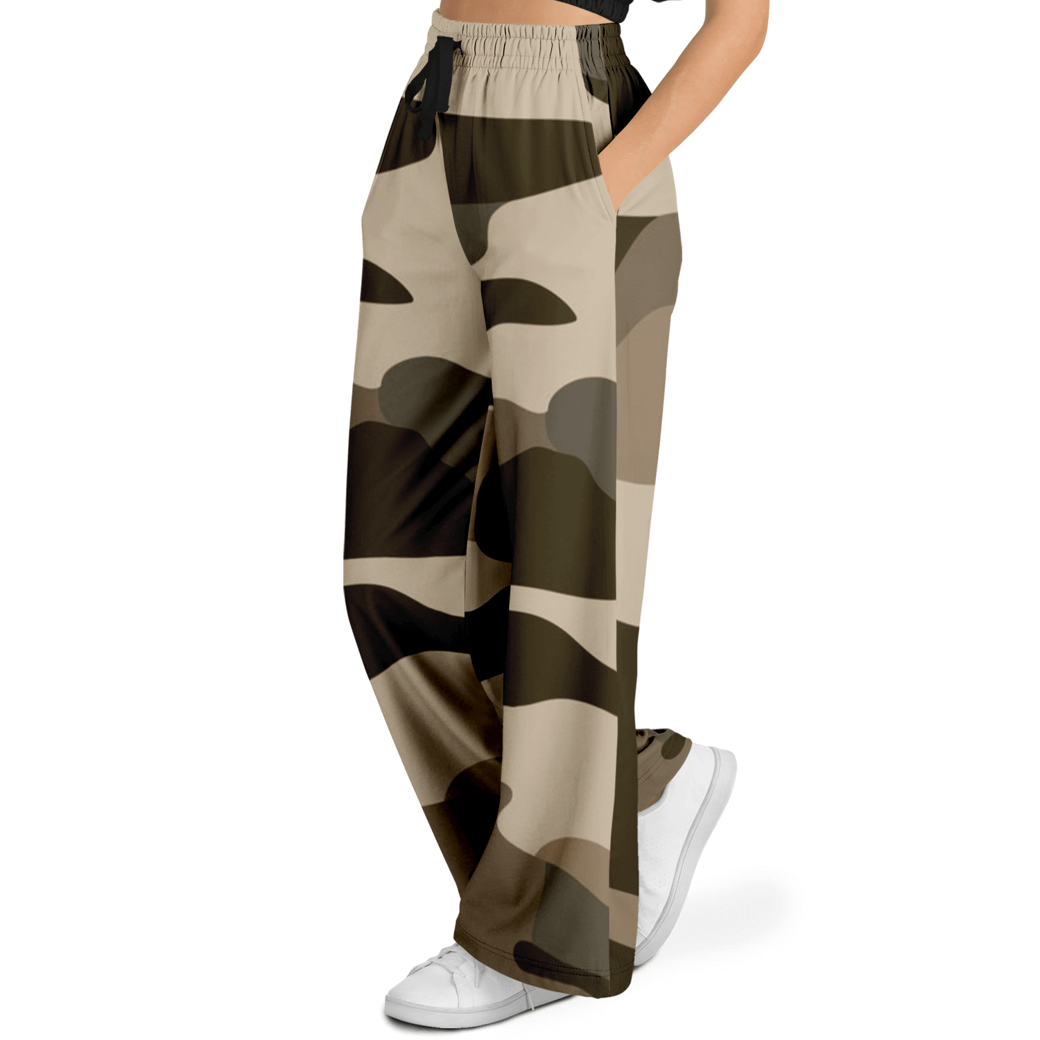 Women's Wide Leg Pants | Commando Khaki HD Print