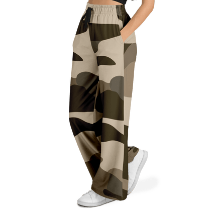 Women's Wide Leg Pants | Commando Khaki HD Print