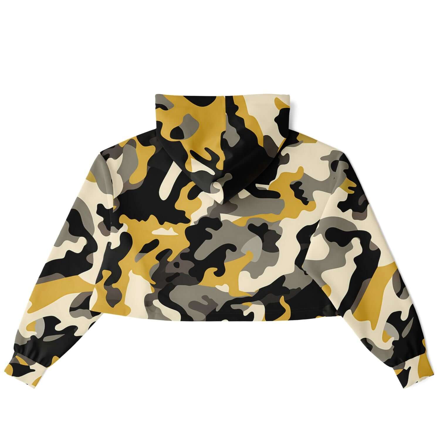 Black & Brown Cropped Camo Hoodie