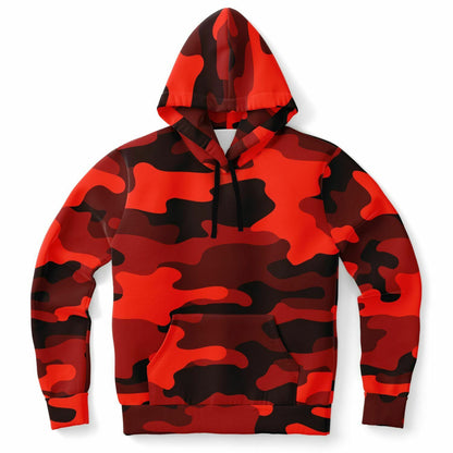 Scarlet Red & Black Camouflage Hoodie | Unisex