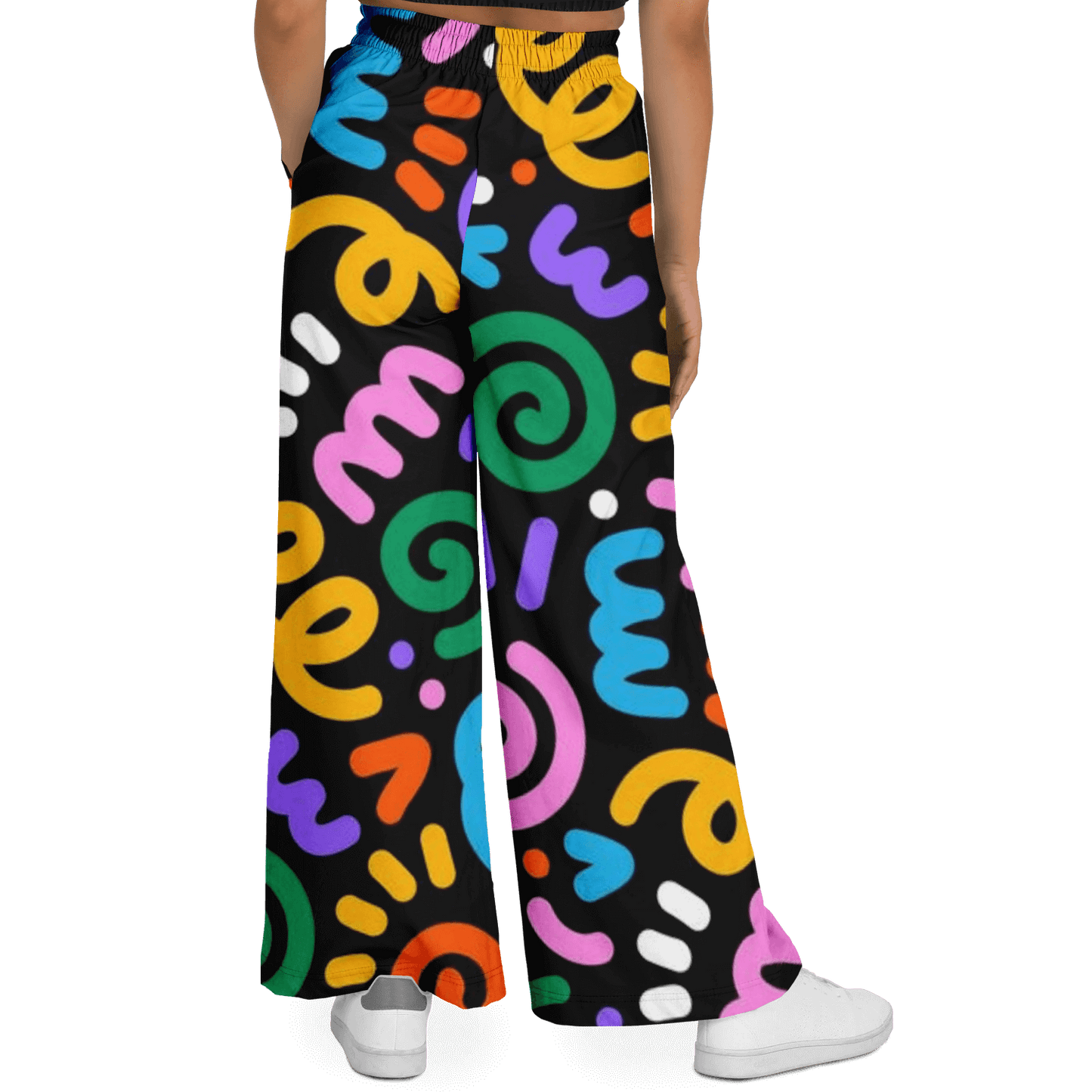 Women's Wide Leg Pants | Funky Color Circles